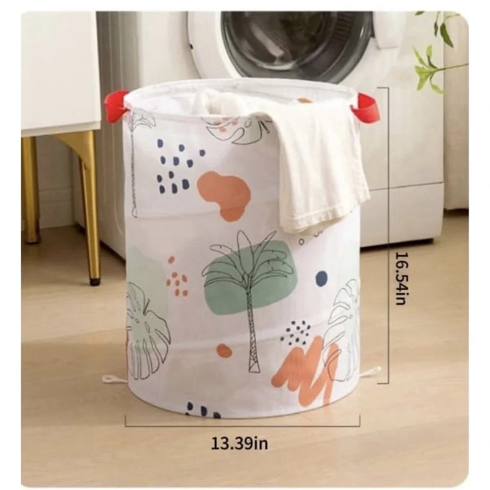 Zuhnn Laundry Bin Unisex OS White Good Space Rabbit Foldable Toy Bucket Bin